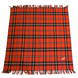 Faribo Woolen Mill Blanket Red Plaid 55x53 100% Acrylic Made in USA